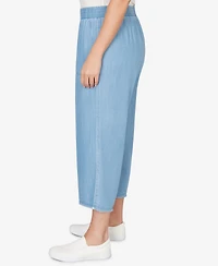 Alfred Dunner Plus Beachcomber Wide Leg Patch Pocket Ankle Pants