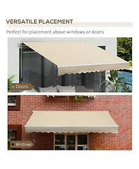 Outsunny 12' x 8' Retractable Awning, Patio Awning Sun Shade Shelter,