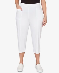 Alfred Dunner Plus The Royal Treatment Relaxed Flat Front Patch Pocket Capri Pants