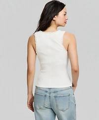 And Now This Women's Crocheted-Trim Ribbed Tank Top, Macy's Exclusive