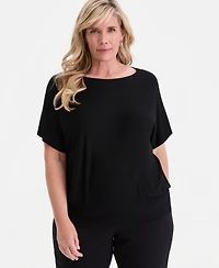 Jm Collection Plus Banded-Bottom T-Shirt, Macy's Exclusive