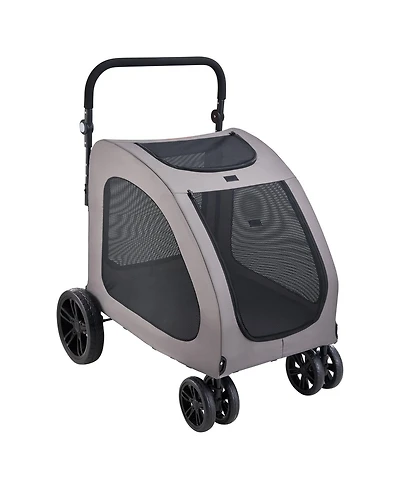 Sugift Pet Stroller 4-Wheel Dog Stroller 160 Lb Capacity Adjustable Handle