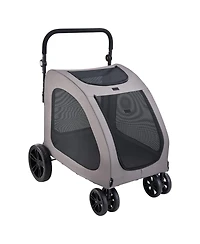 Sugift Pet Stroller 4-Wheel Dog Stroller 160 Lb Capacity Adjustable Handle