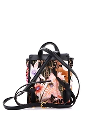 Pre-Owned Salvatore Ferragamo Mini Gancini Flap Drawstring Backpack Printed Gancini Nylon and Leather