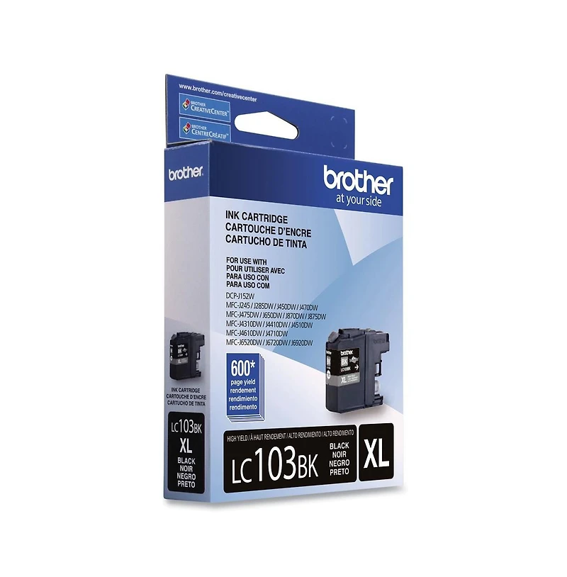 Brother LC103BK 600 Page-Yield Innobella High-Yield Ink - Black