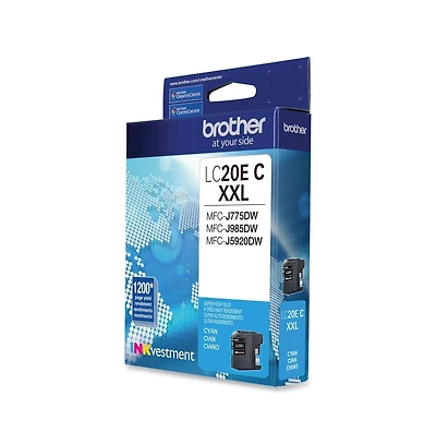 Brother LC20EC INKvestment 1,200 Page-Yield Super High-Yield Ink - Cyan
