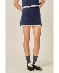 English Factory Women's Scallop Detailed Knit Skirt