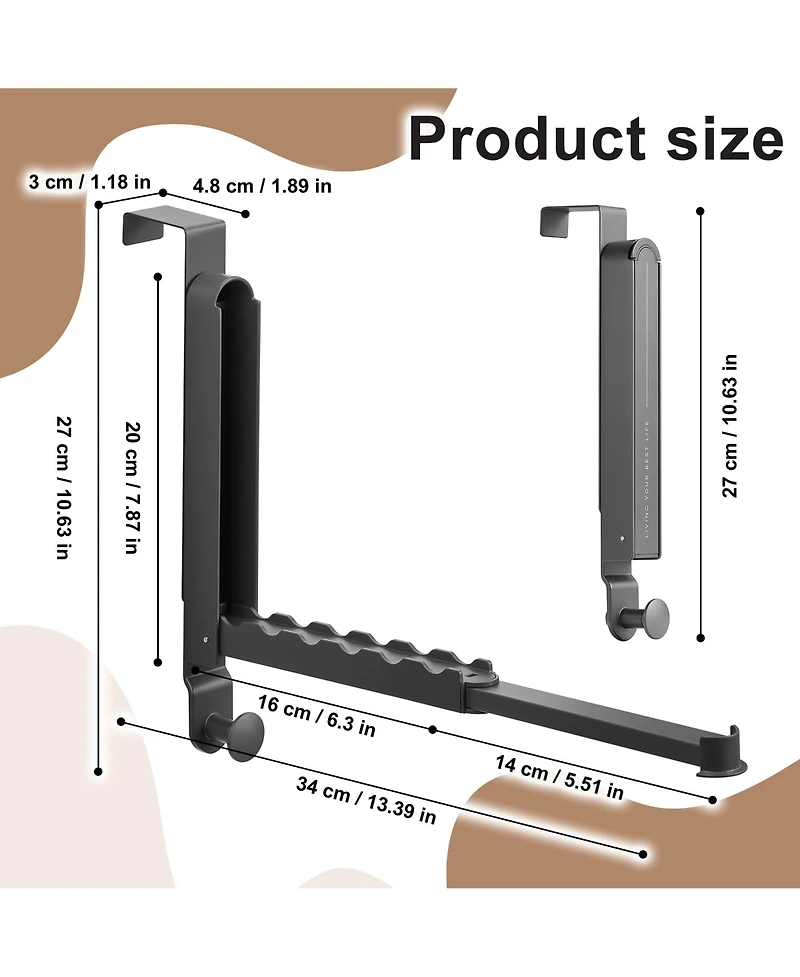 Sorbus 2 Pack Foldable Over Door Heavy-Duty Hanger - Space Saving Organizer, No Tool Assembly