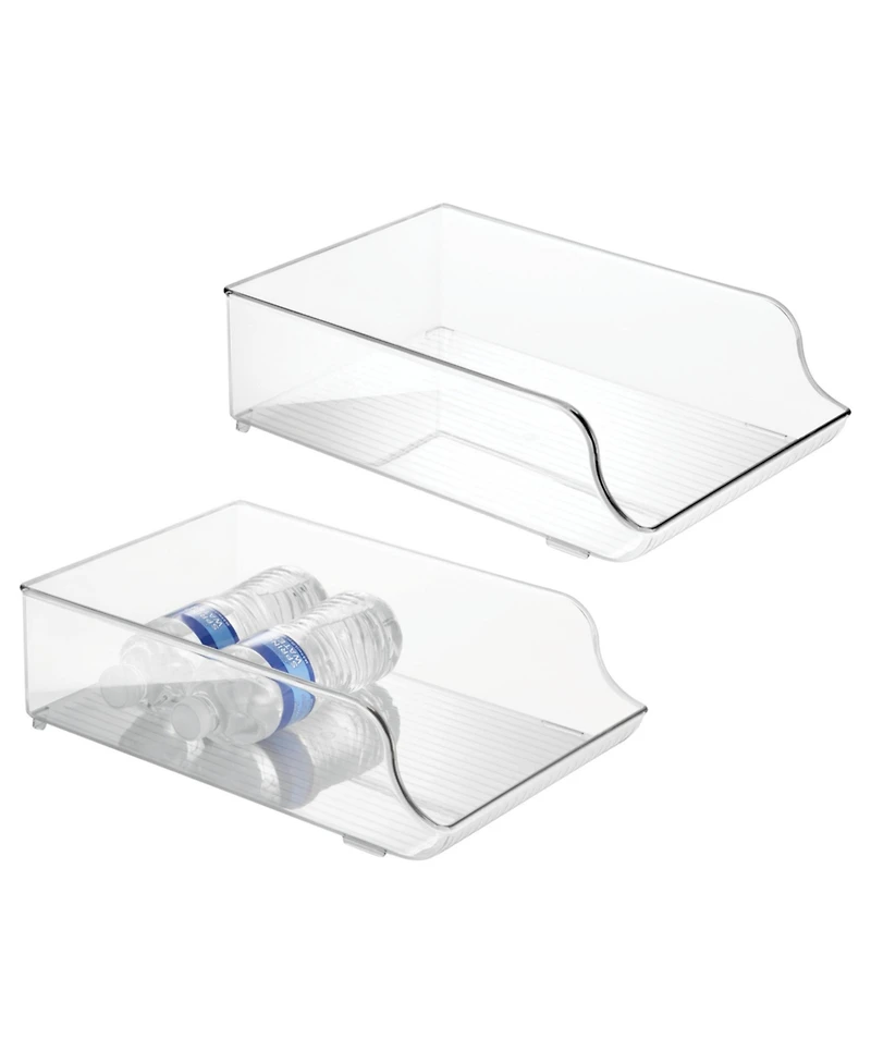 iDesign Water Bottle Organizer for Fridge - Set of 2 - Clear