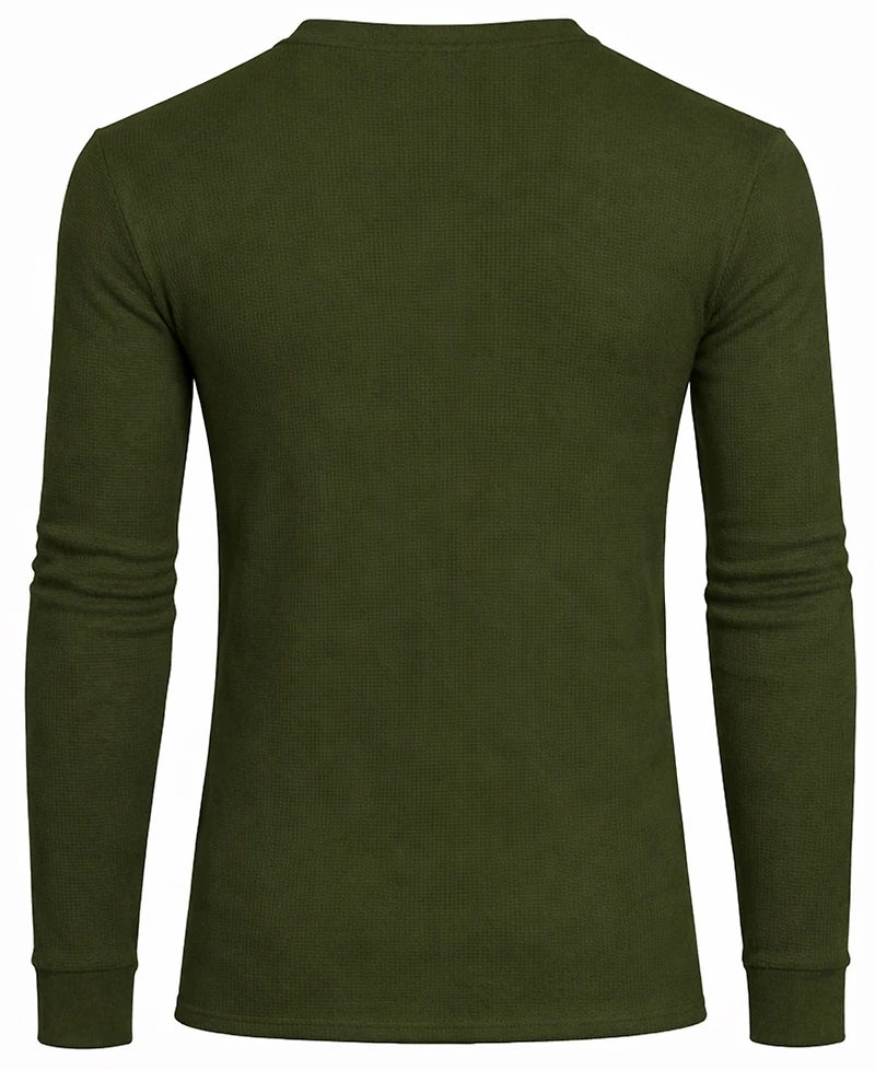 Galaxy By Harvic Men's Long-Sleeve Waffle-Knit V-Neck Thermal T-Shirt