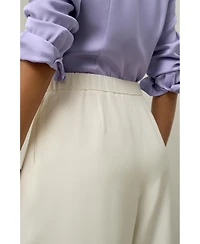 Lilysilk Women's Heavy-Weight Silk Crepe Wide-Leg Pant