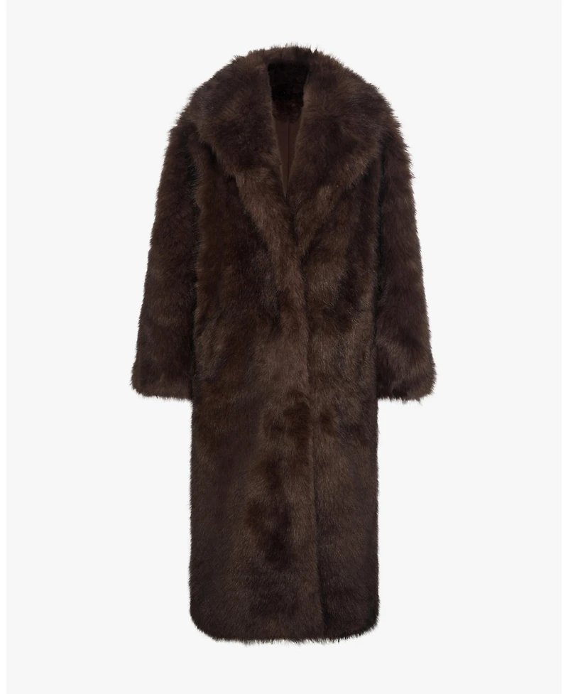 WeWoreWhat Women's Long Faux Fur Jacket