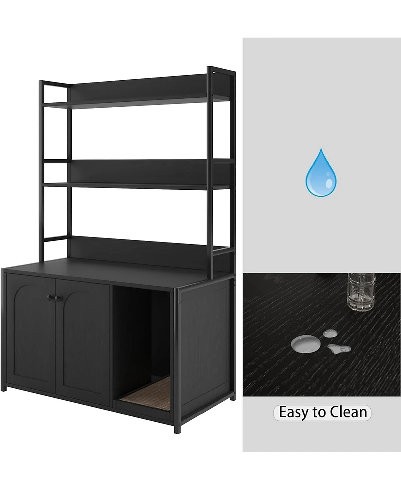 gaomon Litter Box Enclosure with 2 Storage Shelves