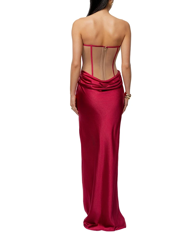 Jluxlabel Women's Regal Rising Satin Maxi Dress