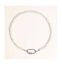 Joey Baby Freshwater Pearl Necklace with Silver Carabiner Clasp