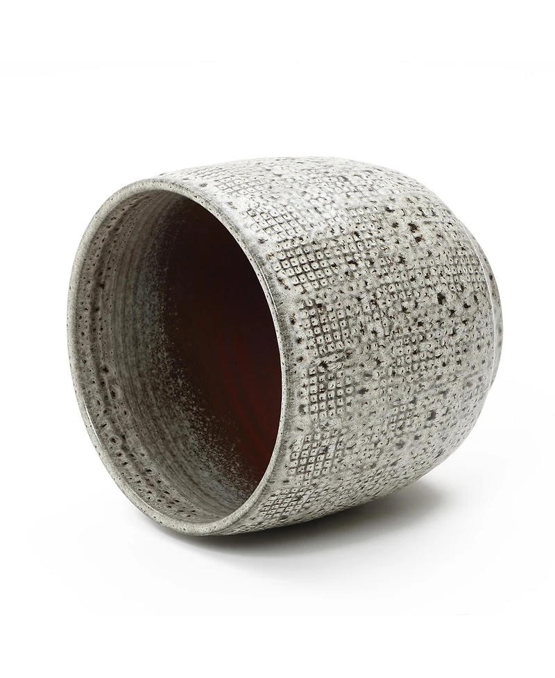 LuxenHome Stone Speckle Textured Ceramic Planter