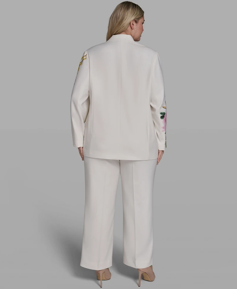 Karl Lagerfeld Paris Plus Placed Floral Wide Leg Pants