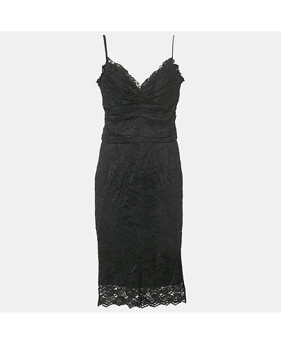 Pre-Owned Dolce & Gabbana Womens Lace Sleeveless Midi Dress
