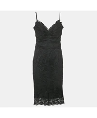 Pre-Owned Dolce & Gabbana Womens Lace Sleeveless Midi Dress