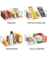 Sorbus 2 Pack Storage Bins with Dividers - Store Tea Bags, Seasonings, Drink Packets, Oatmeal