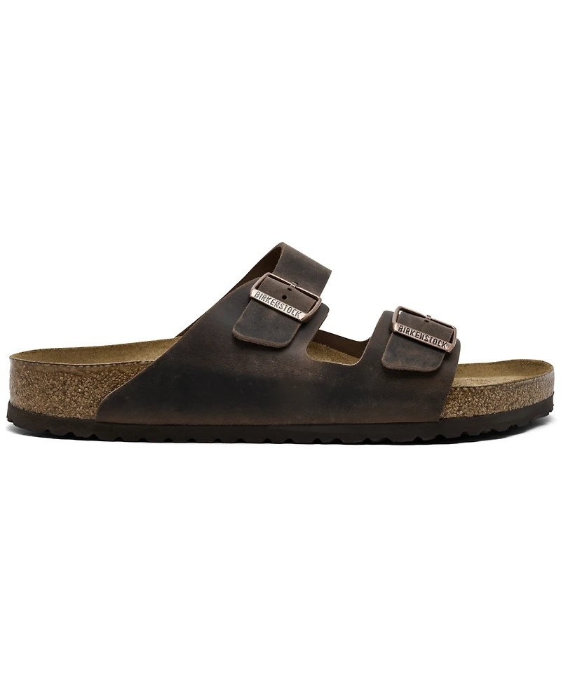 Birkenstock Men's Arizona Essentials Oiled Leather Two-Strap Sandals from Finish Line
