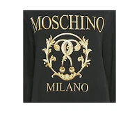 Pre-Owned Moschino Womens Couture Black Logo Print Cotton Oversized Hoodie