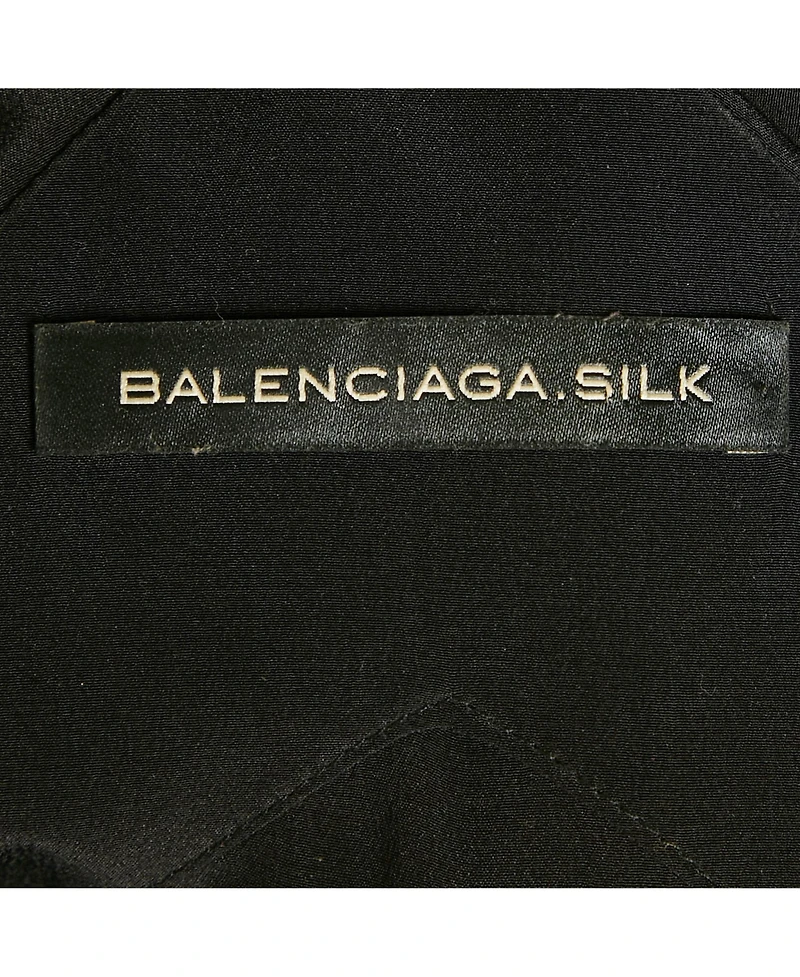 Pre-Owned Balenciaga Women's Black Silk Flared Maxi Dress