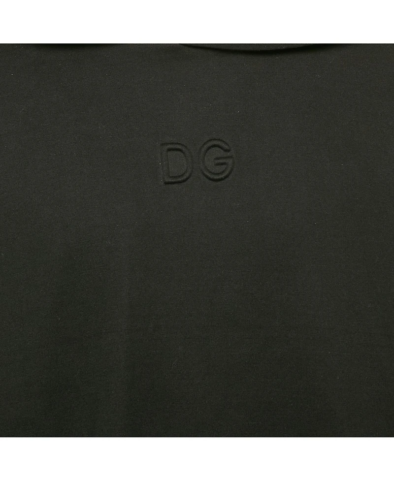 Pre-Owned Dolce & Gabbana Men's Black 3D Logo Cotton Knit Hoodie