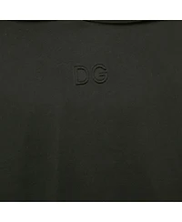 Pre-Owned Dolce & Gabbana Men's Black 3D Logo Cotton Knit Hoodie