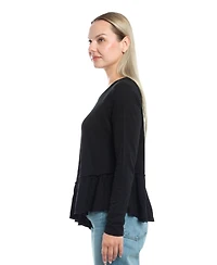 Wilt Clothing Women's Raglan Long Sleeve Asymmetric Peplum