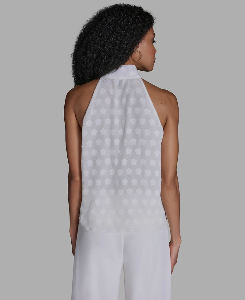 Bcbg Women's Tie-Neck Sleeveless Blouse