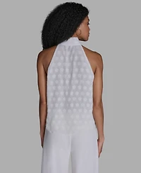 Bcbg Women's Tie-Neck Sleeveless Blouse