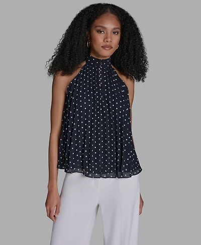 Bcbg Women's Polka Dot Halter Neck Top