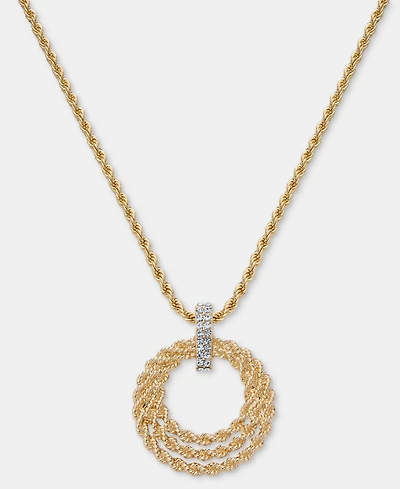 I.n.c. International Concepts Pave Triple Circle Pendant Necklace, 28-1/2" + 3" extender, Macy's Exclusive