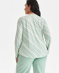 I.n.c. International Concepts Plus Split-Neck Top, Macy's Exclusive