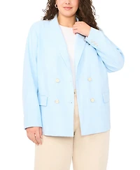 Vince Camuto Plus Double Breasted Flap Pocket Blazer