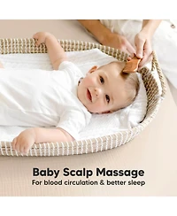 KeaBabies Baby Hair Brush and Comb Set, Oval Wooden Set for Newborns, Infant, Toddler Grooming Kit