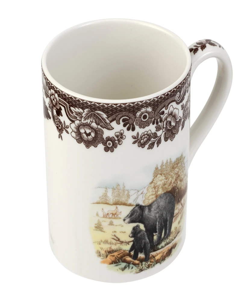 Spode Woodland Black Bear Mugs, Set of 4