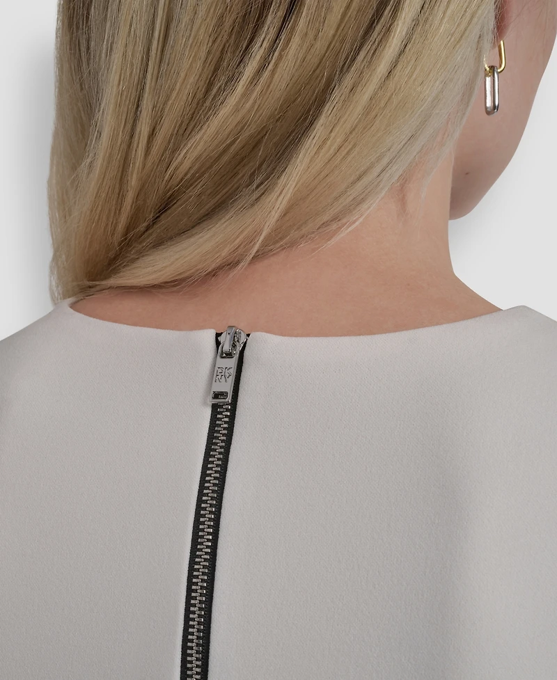 Dkny Petite Colorblock Jewel Neck Dress