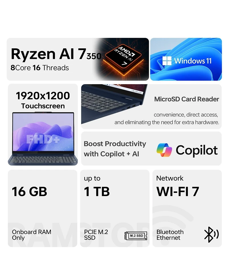 Lenovo IdeaPad 5 Gen 10 Premium 2-in-1 Laptop 16" Fhd Touchscreen Windows 11 Home