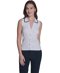 Tommy Hilfiger Women's Sleeveless Collared Sweater