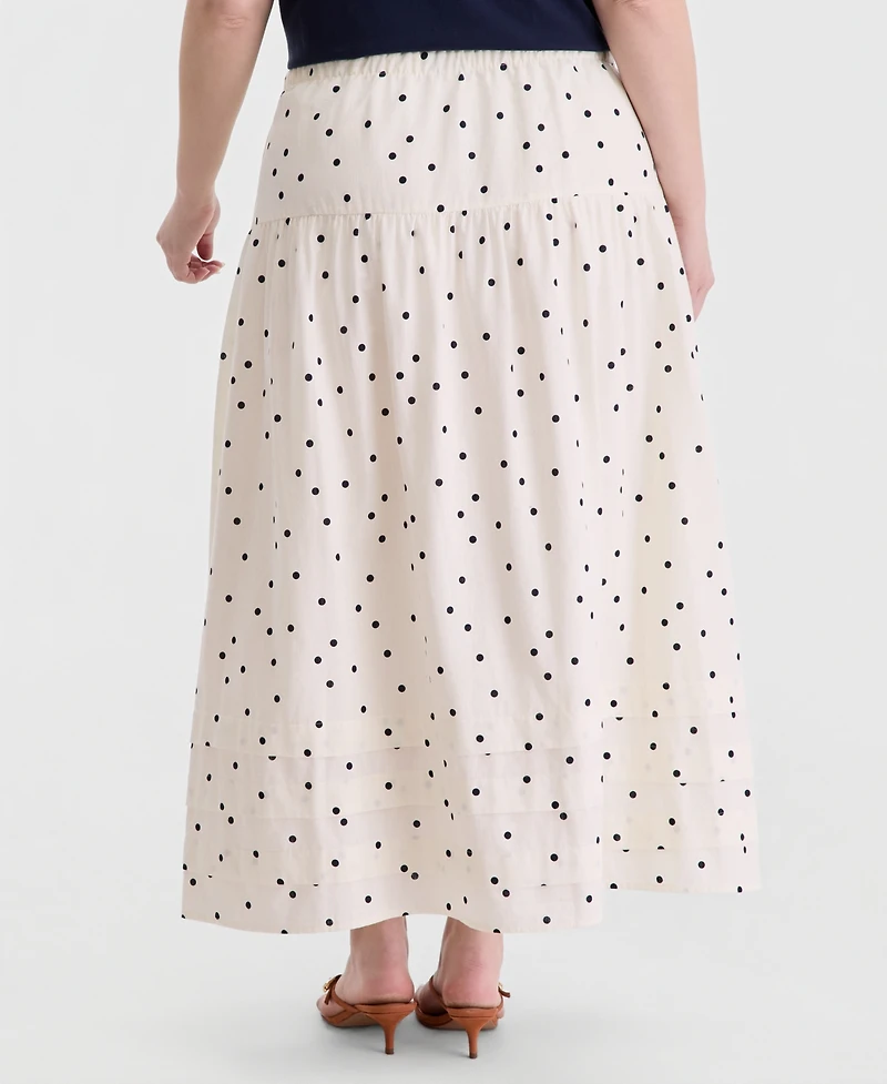 On 34th Trendy Plus Size Dot Print Maxi Skirt, Macy's Exclusive