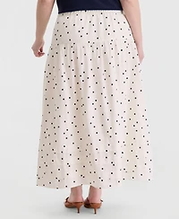 On 34th Trendy Plus Size Dot Print Maxi Skirt, Macy's Exclusive