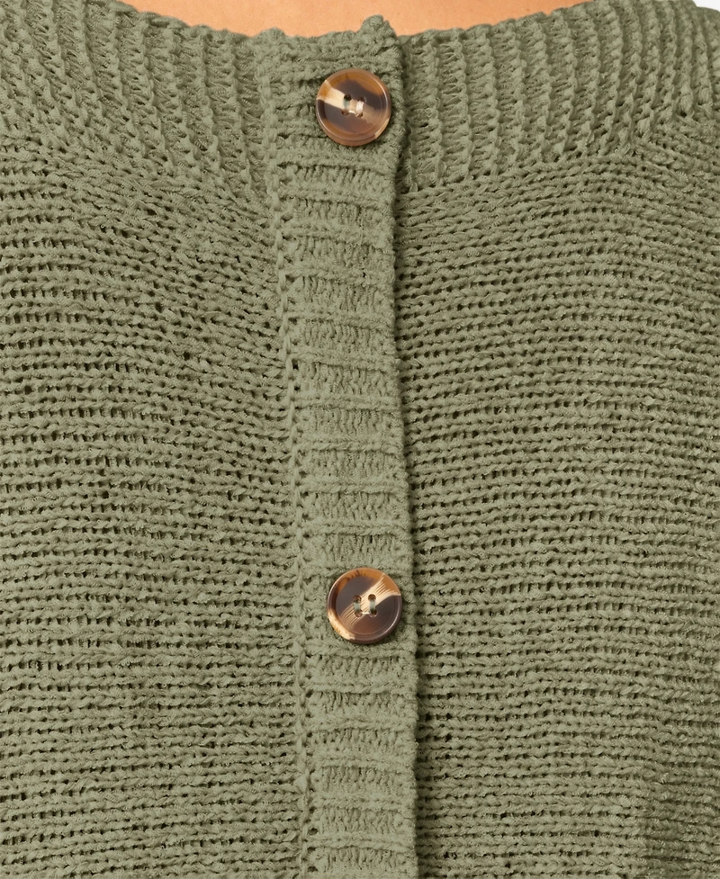 Melissa Paige Plus Size Button Back Tape Yarn Short-Sleeve Knit Sweater, Macy's Exclusive