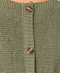 Melissa Paige Plus Size Button Back Tape Yarn Short-Sleeve Knit Sweater, Macy's Exclusive