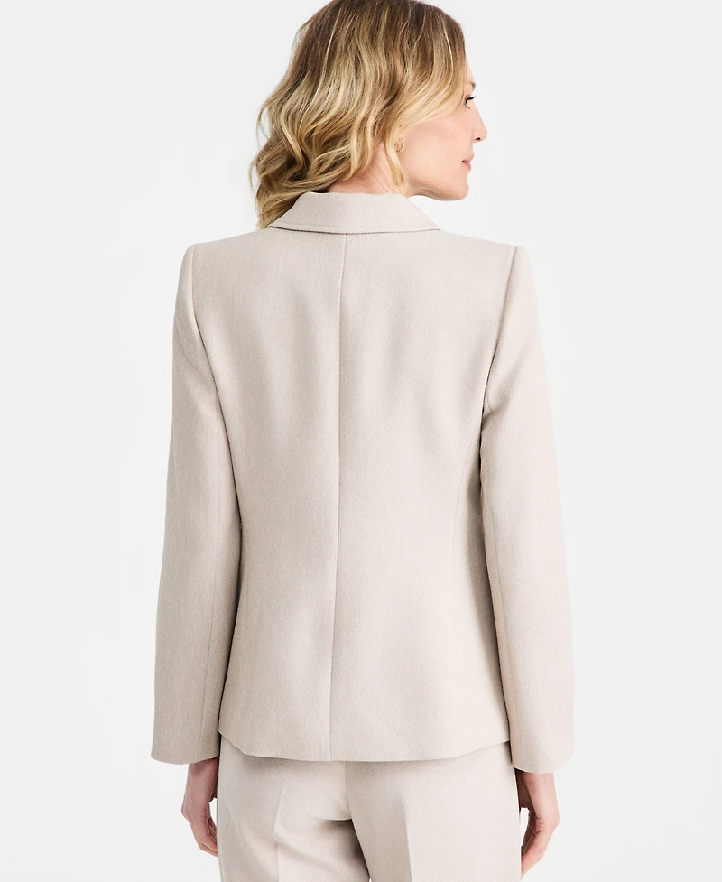 Tahari Asl Women's Twill Peak Lapel One-Button Blazer