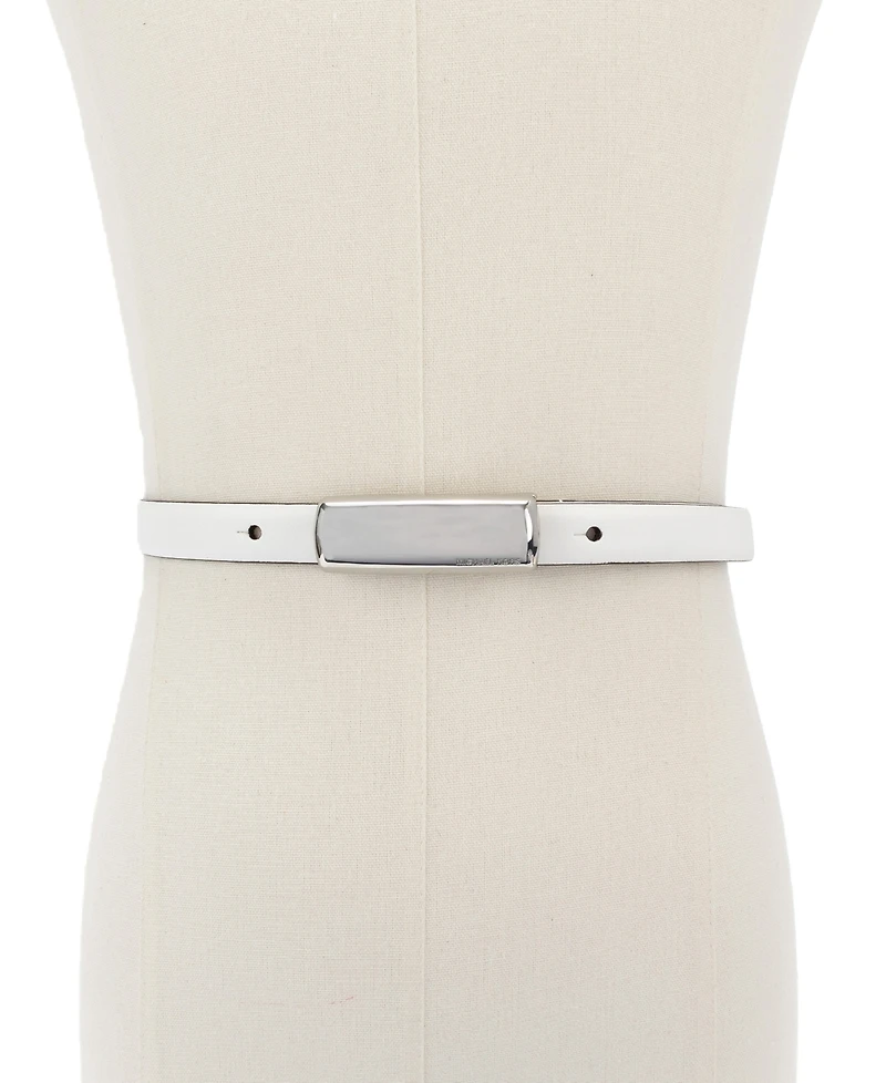 Michael Kors Bubble Plaque Leather Belt