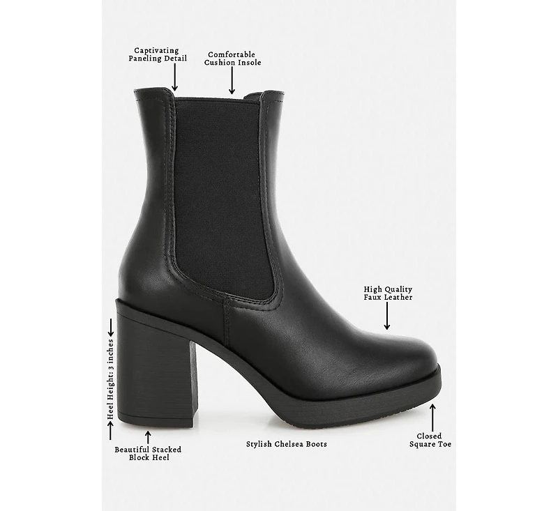 London Rag Womens Scuala Faux Leather Chelsea Boots