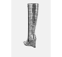 Bass Head Croco Metallic Long Boots