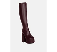 Coraline High Block Heeled Calf Boots Women